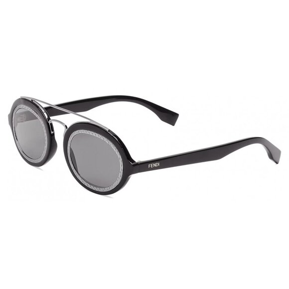 NEW FENDI SUNGLASSES, ROUND BLACK UNISEX EYEWEAR FENDI - Picture 1 of 6